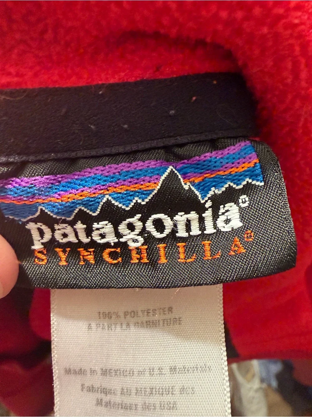 Patagonia Synchilla 1/4 Zip Fleece Pullover Mens Small Red Style 25737